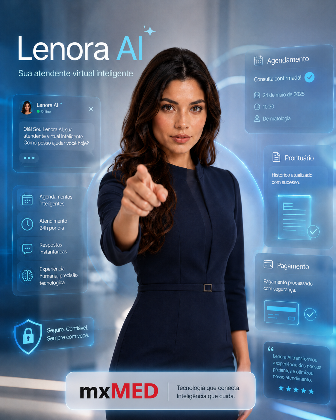 Página do produto Lenora Agent AI