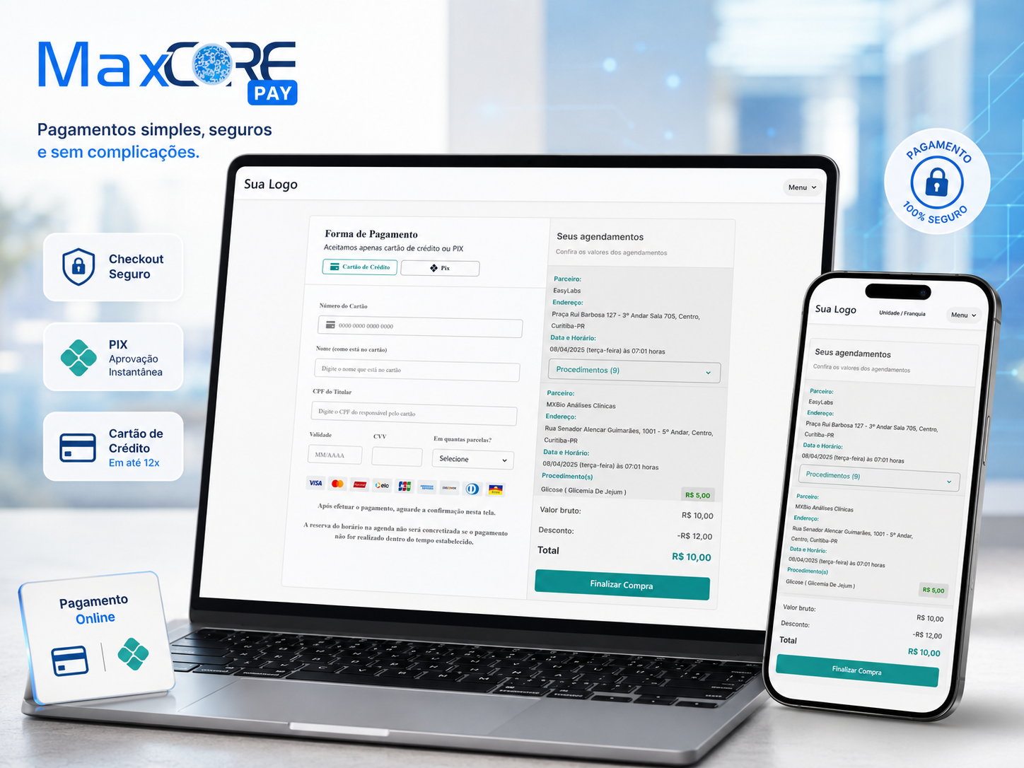 Página do produto Maxcore Pay